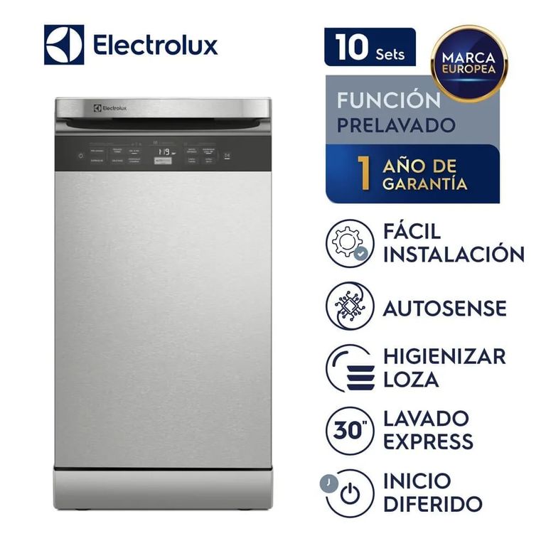 Lavavajillas 10 Sets Función Higienizar Acero Inoxidable EHFE10T2MSBUS