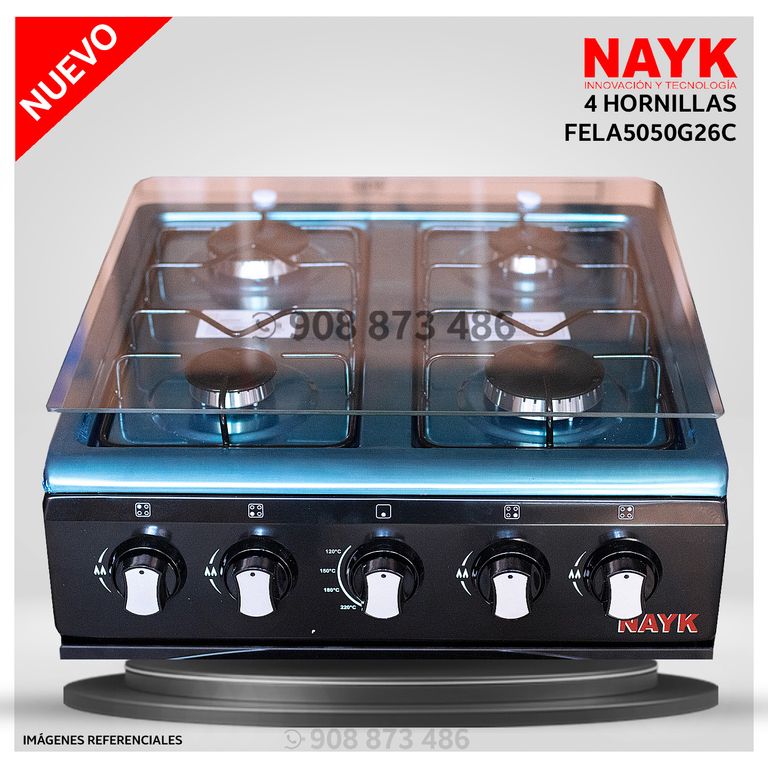 Cocina de 4 hornillas Acero Inoxidable FELA5050G26C - Modelo NUEVO