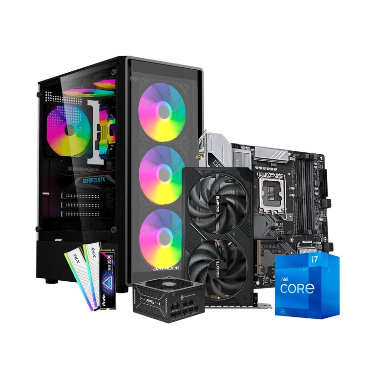 PC Gamer Core i7-12700F - RTX 5060 Ti 16GB - 16GB RAM RGB - 1TB SSD Gen4