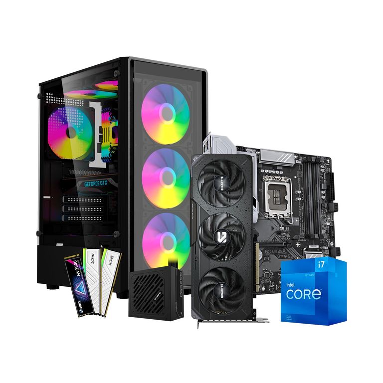 PC Gamer Core i7-12700F - NVIDIA RTX 5060 8GB - 16GB RAM RGB - 1TB SSD Gen4 - Wi-Fi