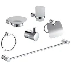 XM - SETS DE BAÑO 6PIEZAS REDONDO ACERO 304 CROMADO 74400