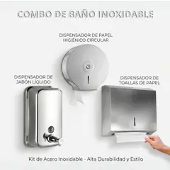 EXORIAM - Kit de Baño de Acero Inoxidable Alto Transito