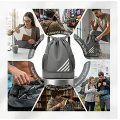 OEM - MOCHILA DEPORTIVA MULTIFUNCIONAL GRIS