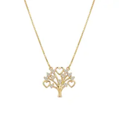 GENERICO - Collar Mamá Arbol de Vida Baño en Oro 18K