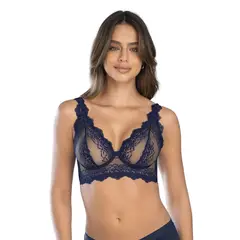 LEONISA - Brasier Triangular de Encaje y Transparencias