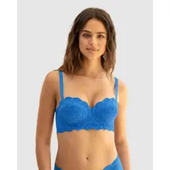 LEONISA - Brasier Balconet Realce Alto Encaje Cubrimiento de Espalda