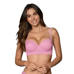 LEONISA - Brasier Balconet Realce Alto Encaje Cubrimiento de Espalda