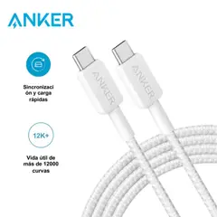 ANKER - Cable 322 Usb-c A Usb-c Trenzado 60w 1.8m Color blanco