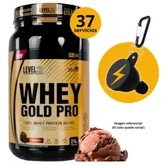 LEVEL PRO - NEW WHEYGOLDPRO DE 1kg CHOCOLATE + PORTASUPLEMENTO -