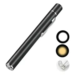 GENERICO - Linterna Médica Led Recargable Usb Con Luz Blanca Y Cálida