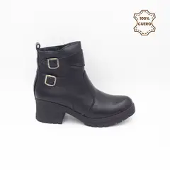 FAR WEST - Botines Niña Lila Cuero Negro