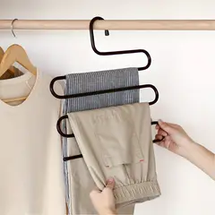 SM - Colgador De Pantalones, Toallas De Acero De 5 Niveles - Marrón