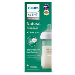 Philips Avent - Biberón Natural de Vidrio Response 3.0 8Oz240Ml Flow 3 -1M+