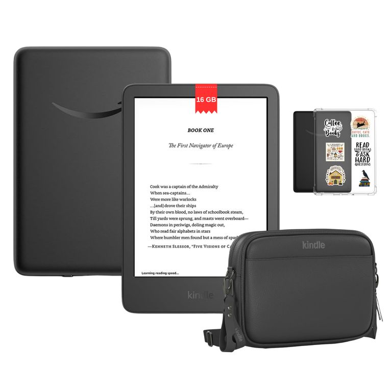 Kindle 11° Gen 2024 (16gb) Negro + Bolso + Case Transparente