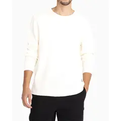 CONVERSE - Polo Hombre Manga Larga Waffle Cons Crema