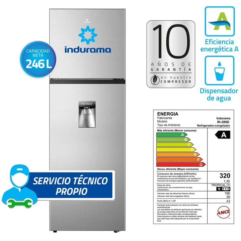 Refrigeradora 247L No Frost RI-389D Croma