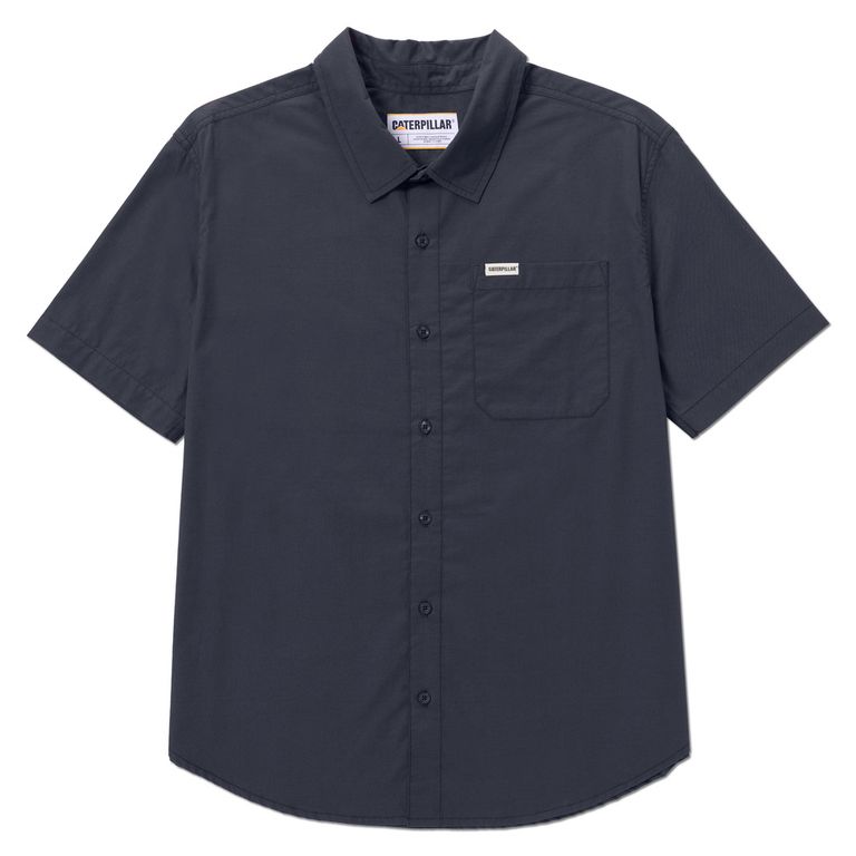 Camisa Hombre Poplin S/s Azul