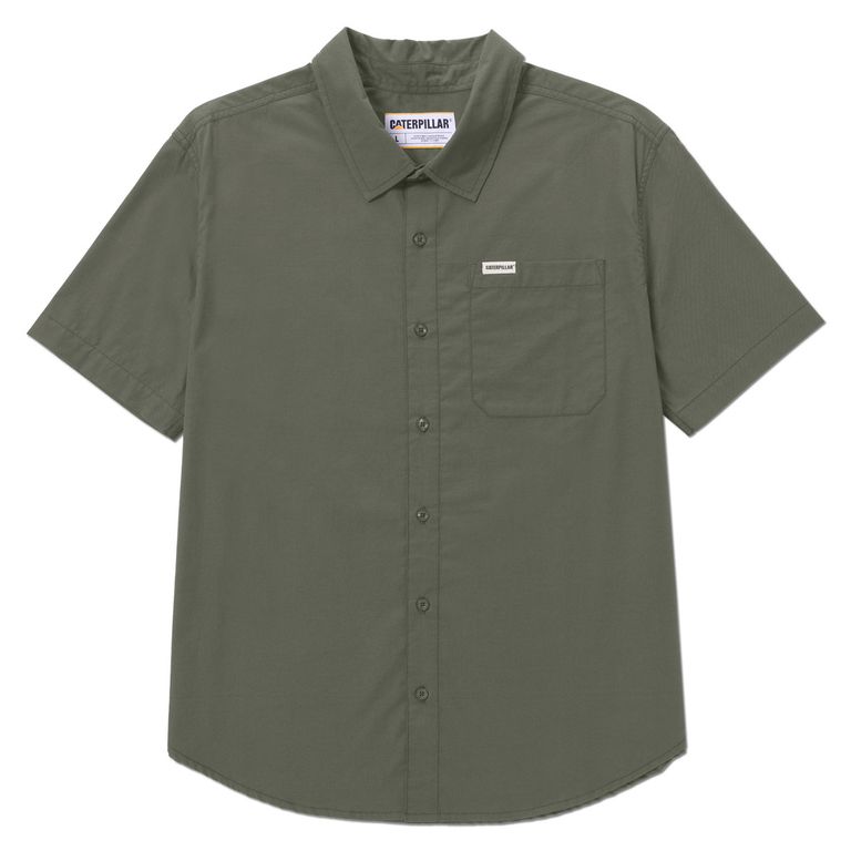 Camisa Hombre Poplin S/s Verde