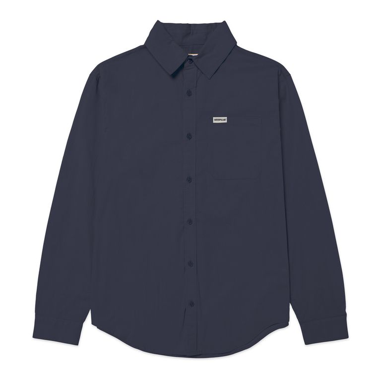 Camisa Hombre Convertible L/s Poplin Azul
