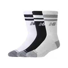 NEW BALANCE - Medias Active Lifestyle Striped Crew Socks 3 Pack Multicolor