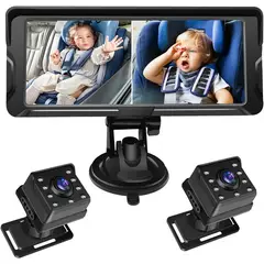 PUREPOWER - Monitor de Bebé con Pantalla 7.0'' y Visión Nocturna y Ángulo Amplio para Asiento Trasero de Coche