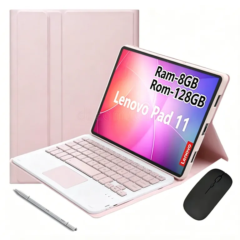 Tablet Pad 11 2025 8GB+128GB WiFi y Ratón inalámbrico Bluetooth &Teclado & Lápiz-Rosa