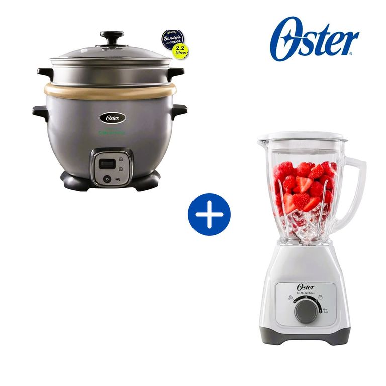 OLLA ARROCERA BIOCERAMICA 2.2 LITROS CKSTRC7130S + LICUADORA 2V 800 WATTS BLSTKAG-WRD