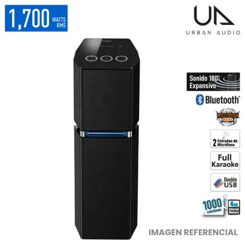 Minicomponente SC-UA70PU-K Urban Audio, 1700W RMS, Negro