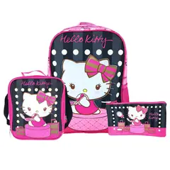 HELLO KITTY - Set Mochila + Lonchera + Cartuchera Kombat 1 Bolsillo