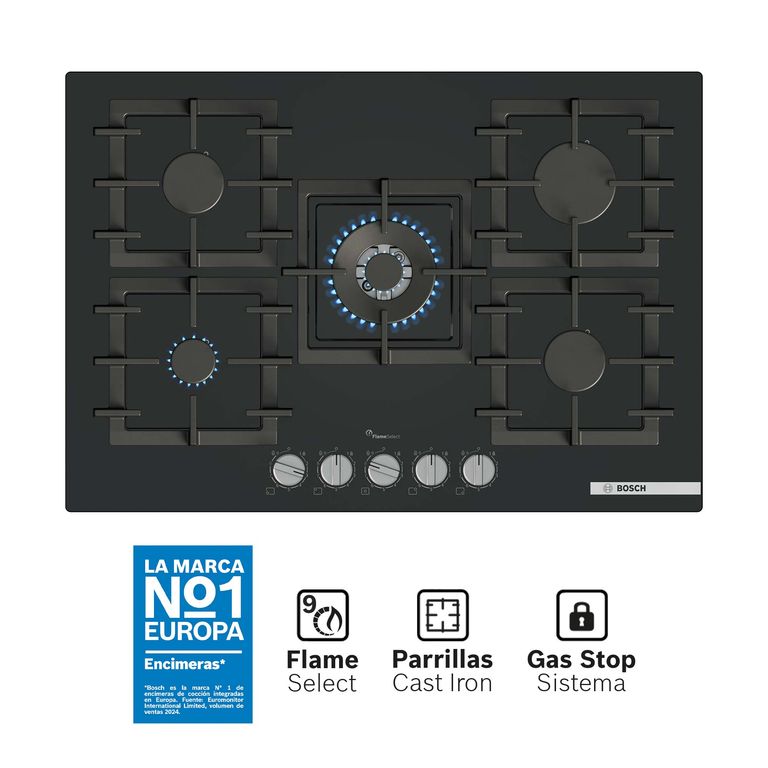 Encimera a Gas 75cm Vidrio Serie 6 PPQ7A6I40