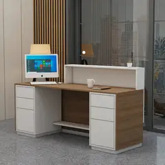 MASIVA HOME - Counter de recepción Mambo Marron y Blanco -
