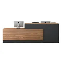 MASIVA HOME - Counter de recepción Taro Marron y Negro -