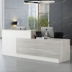 MASIVA HOME - Counter de recepción Taro Blanco y Ceniza -
