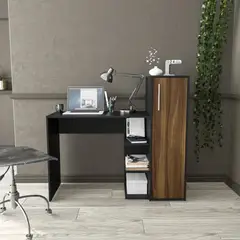MASIVA HOME - Escritorio Stephanie 130 cm Marron y Negro -