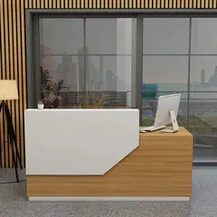 MASIVA HOME - Counter de recepción Mambo Naranja y Blanco