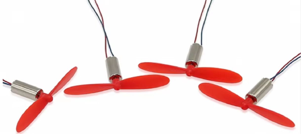 4 Motores Coreless 716 3.7V 50000RPM + 4 Hélices 55mm para Micro Quadcopter DIY