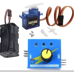GENERICO - Kit Servo 9G 180° + Servo Tester + Soporte Batería 6V Control RC Arduino Robótica