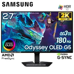 SAMSUNG - Monitor LS27FG500SLXPE Odyssey G5 OLED de 27 2K QHD 180Hz 03MS HDR10 G-Sync