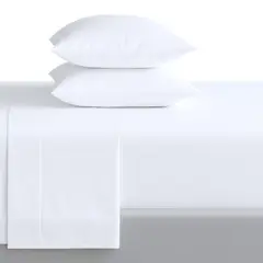 GENERICO - JUEGO DE SÁBANAS 1 PLAZA ALGODÓN PREMIUM BLANCO PROMO