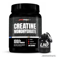 PROSUPPS - Creatina 1 KG - Creatina Monohidratada y Micronizada 200 Servicios + Portaproteina