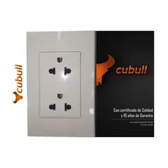 CUBULL - TOMACORRIENTE DOBLE BLANCO 15A CON L TIERRA UNIVERSAL 127250V