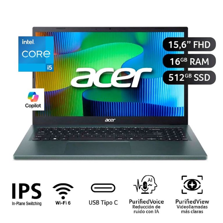 Laptop Aspire Intel Core i5 13420H 16GB 512SSD 15.6 FHD IPS Win11