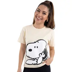 SNOOPY - POLO MUJER BEIGE