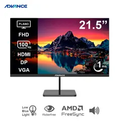 ADVANCE - Monitor ADV-2152S 21.5 pulgadas Full HD IPS 100Hz 1ms HDMI DP VGA con parlantes