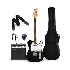 JAY TURSER - PACK GUITARRA ELECTRICA 35 JT-LT-BK-A-U; FREEMAN GA-20RT AMPLIFICADOR 15W; ACCESORIOS