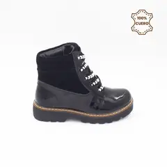FAR WEST - Botines Charol Niña Lara Cuero Negro