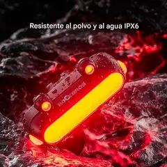 Rockbros - Luz led roja recargable 350 mAh, 8 a 36h de uso, modelo rana bionica Rockbros, IPX6 , Scooter, bici
