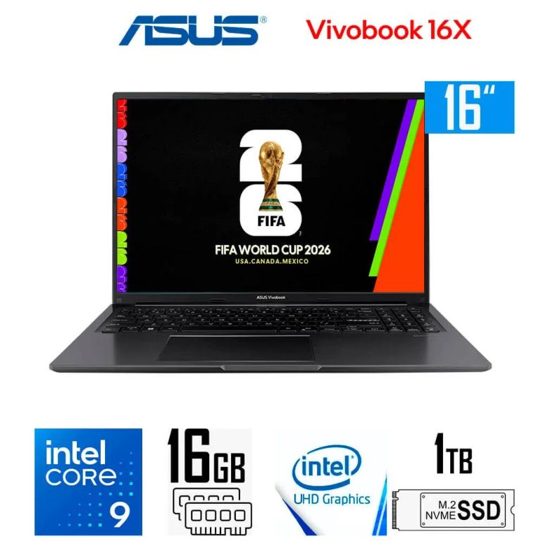 Laptop Vivobook 16X intel core 9-270h Intel UHD Graphics 16gb Ram 1tb ssd 16 Wuxga