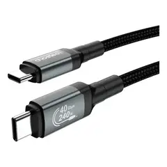 CHOETECH - Cable trenzado USB-C a C USB 4.0 240 W 8K a 60 Hz, Thunderbolt 3, 1,2 m - XCC-1040-GY