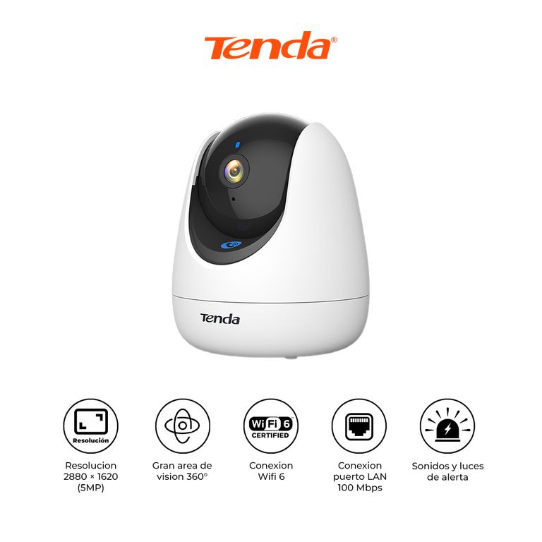 Cámara de seguridad WiFi 6 5MP 360° CP7 Audio IA Visión Nocturna